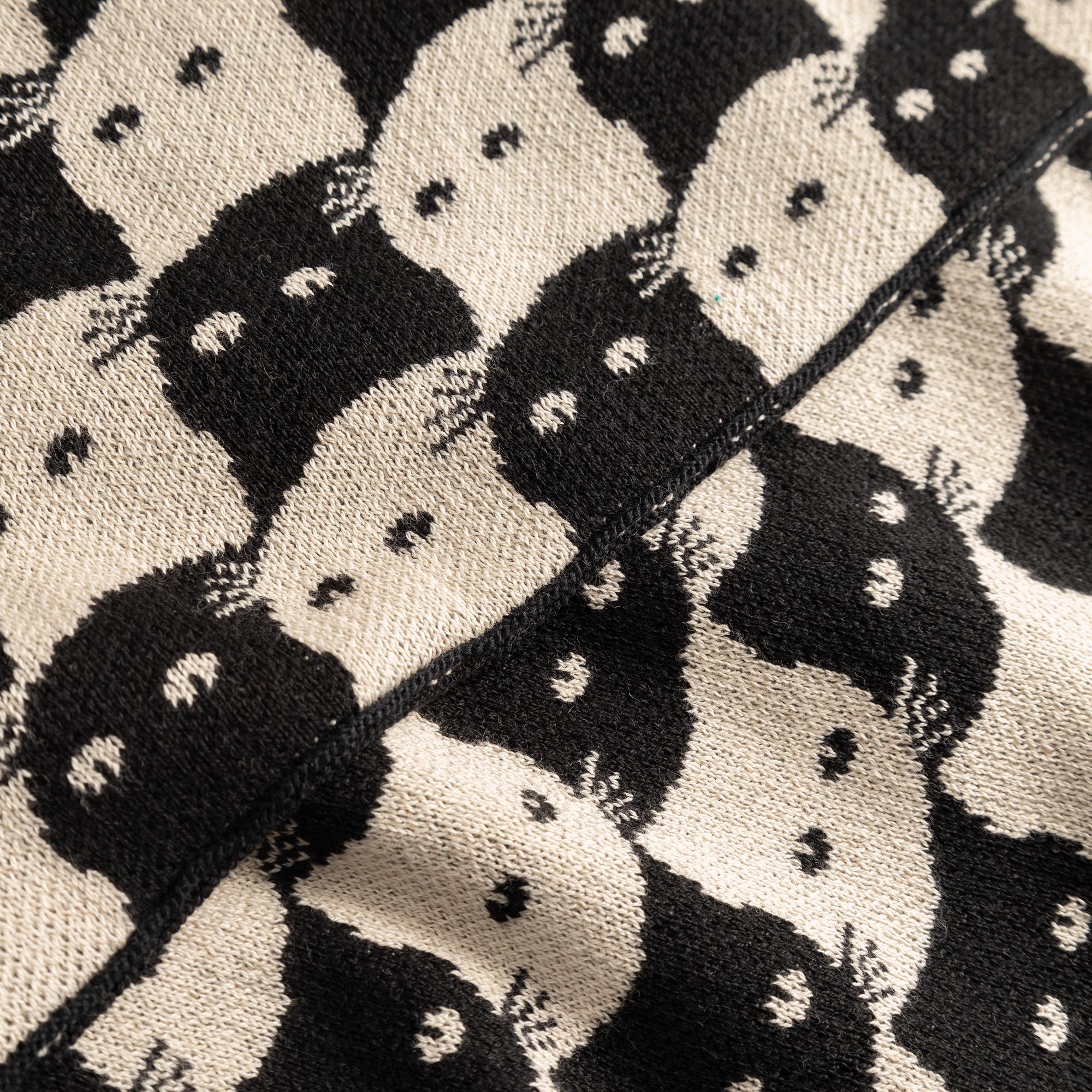 Dedicated Rossberga  Rossberga Pepita Cats Oat White Schal schwarz weiß